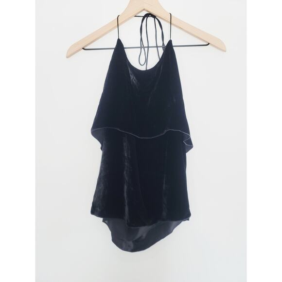 NWT Alice + Olivia Tiered Velvet Halter Top - Medium - Picture 5 of 10